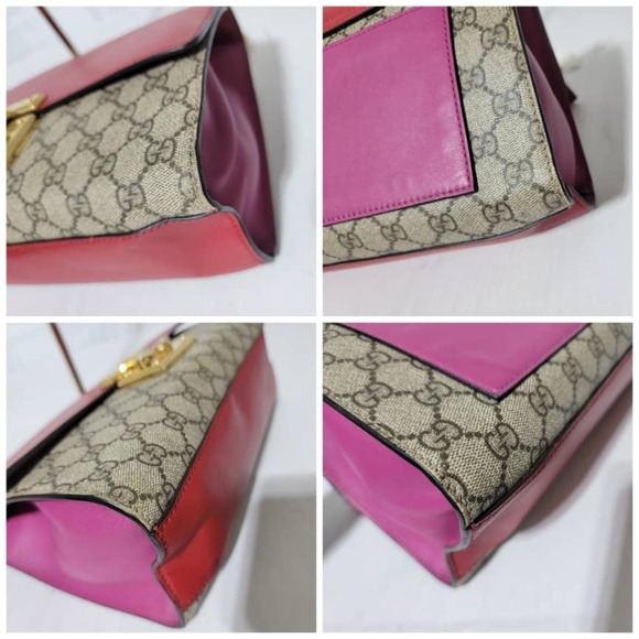 Authentic GUCCI GG Supreme Monogram Calfskin Medium Padlock Shoulder Bag - Picture 13 of 16